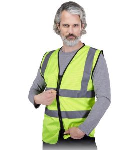 Kamizelka ostrzegawcza z siateczki z pasami odblaskowymi KOS-MESHZIP