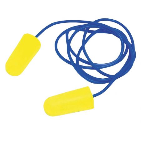 Rolowane wkładki przeciwhałasowe 3M™E-A-Rsoft™ Yellow Neons ze sznurkiem