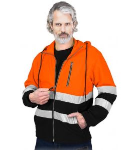 Bluza polarowa z pasami odblaskowymi z kapturem POLSTRIP-HD