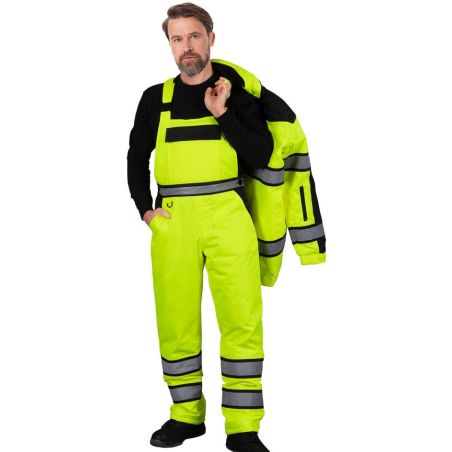 Spodnie ochronne ocieplane ogrodniczki ostrzegawcze MILLING-B