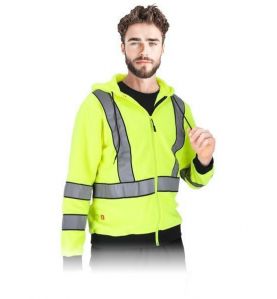 Bluza ochronna BHP polar z odblaskami, męska, kaptur, zamek