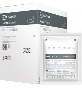 Sterylne rękawice lateksowe pudrowane santex® – 50 par