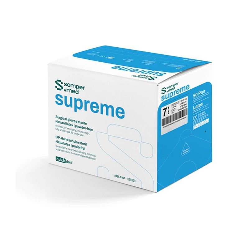 Rękawice chirurgiczne lateksowe bezpudrowe Sempermed Supreme Rękawice chirurgiczne lateksowe bezpudrowe Sempermed Supreme