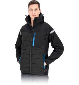 Kurtka ochronna pikowana ocieplana męska softshell z kapturem