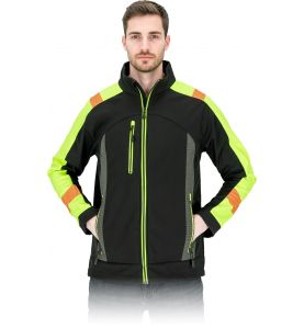 Kurtka ochronna męska softshell rip-stop z pasami odblaskowymi