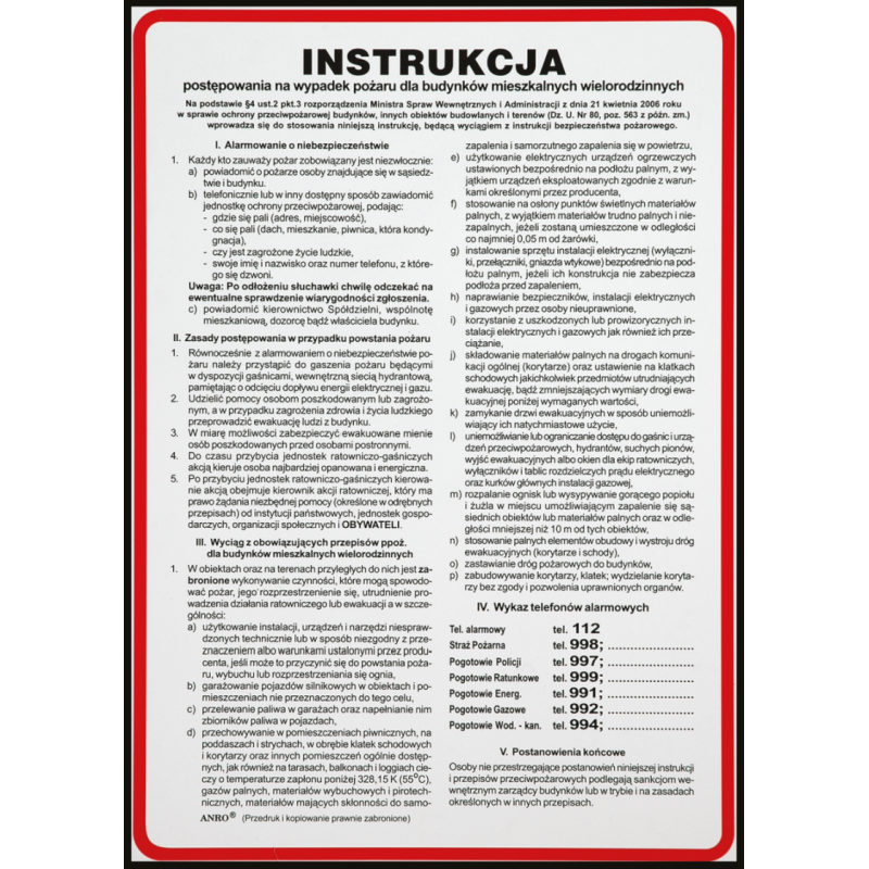 Instrukcja PPOŻ Instrukcja postępowania na wypadek pożaru Instrukcja PPOŻ Instrukcja postępowania na wypadek pożaru