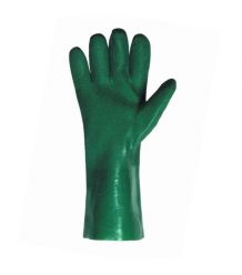 Rękawice kwasoodporne powlekane zielonym PCV PETREL